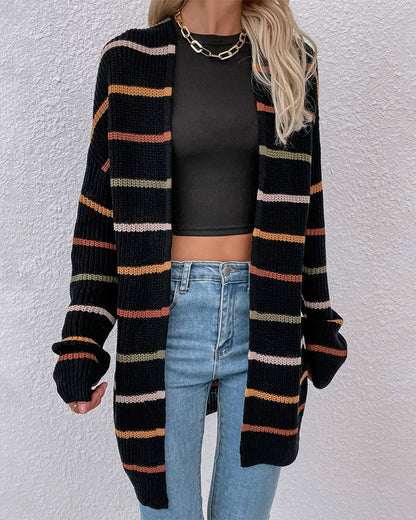 Vest met Strepen Verlaagde Schouders Casual Stijl - Mode Vibes