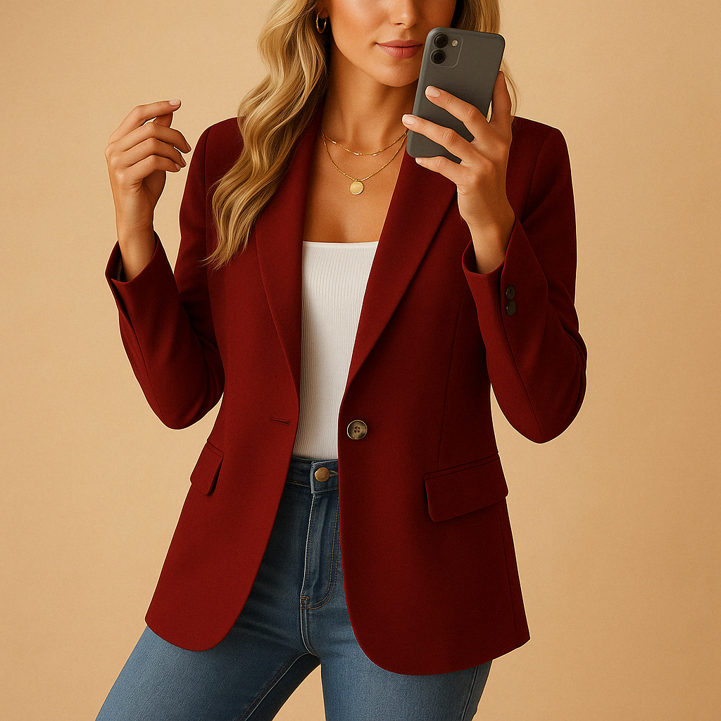 Dames Blazer Comfortabel Getailleerd Elegant Model