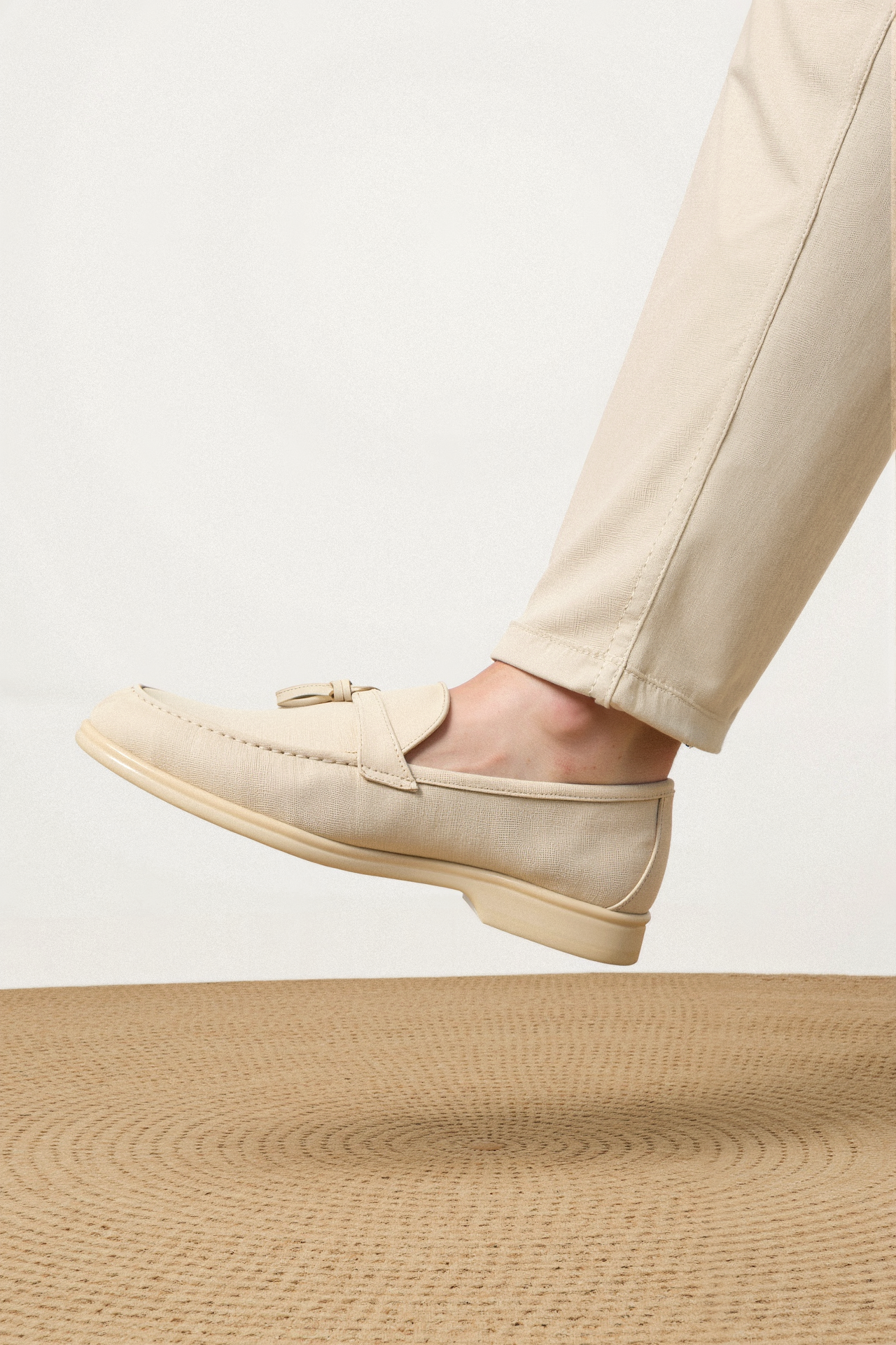 Loafer Schoenen Beige met Kwasten Comfortabel Elegant