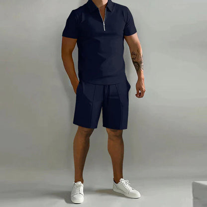 Giel | Luxe polo en short zomerset voor heren in de kleur Marineblauw voor heren in stijl ideaal voor de zomer.