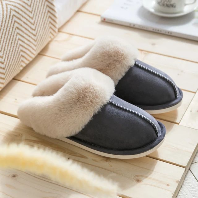 Damespantoffels Faux Suède Luxe Warm Comfortabel