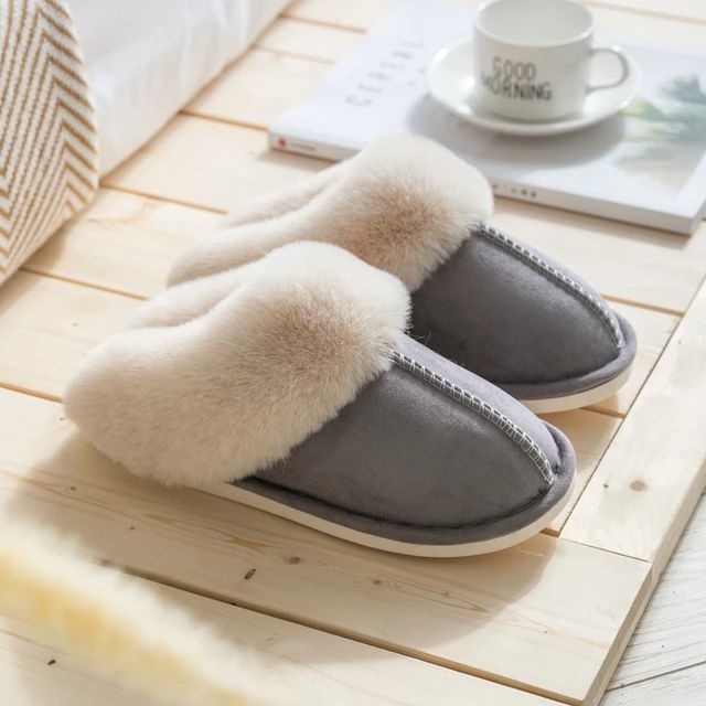 Damespantoffels Faux Suède Luxe Warm Comfortabel