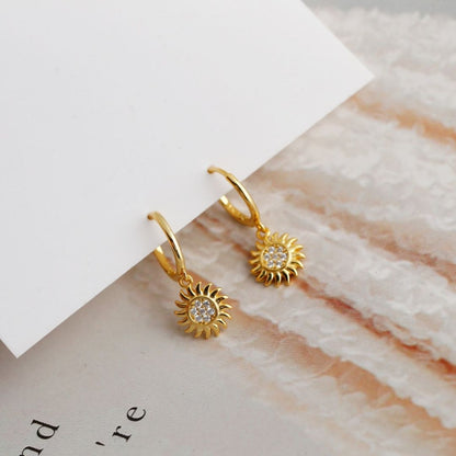 Zon Oorbellen voor Dames Gouden Stijlvol Design