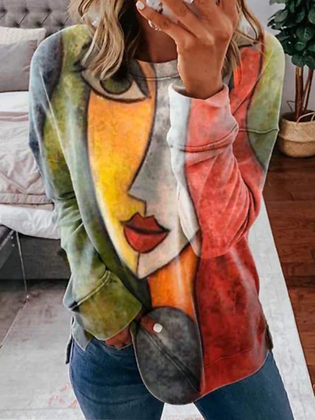 Kleurrijke Trui met Verloop Effect voor Vrouw - Mode Vibes