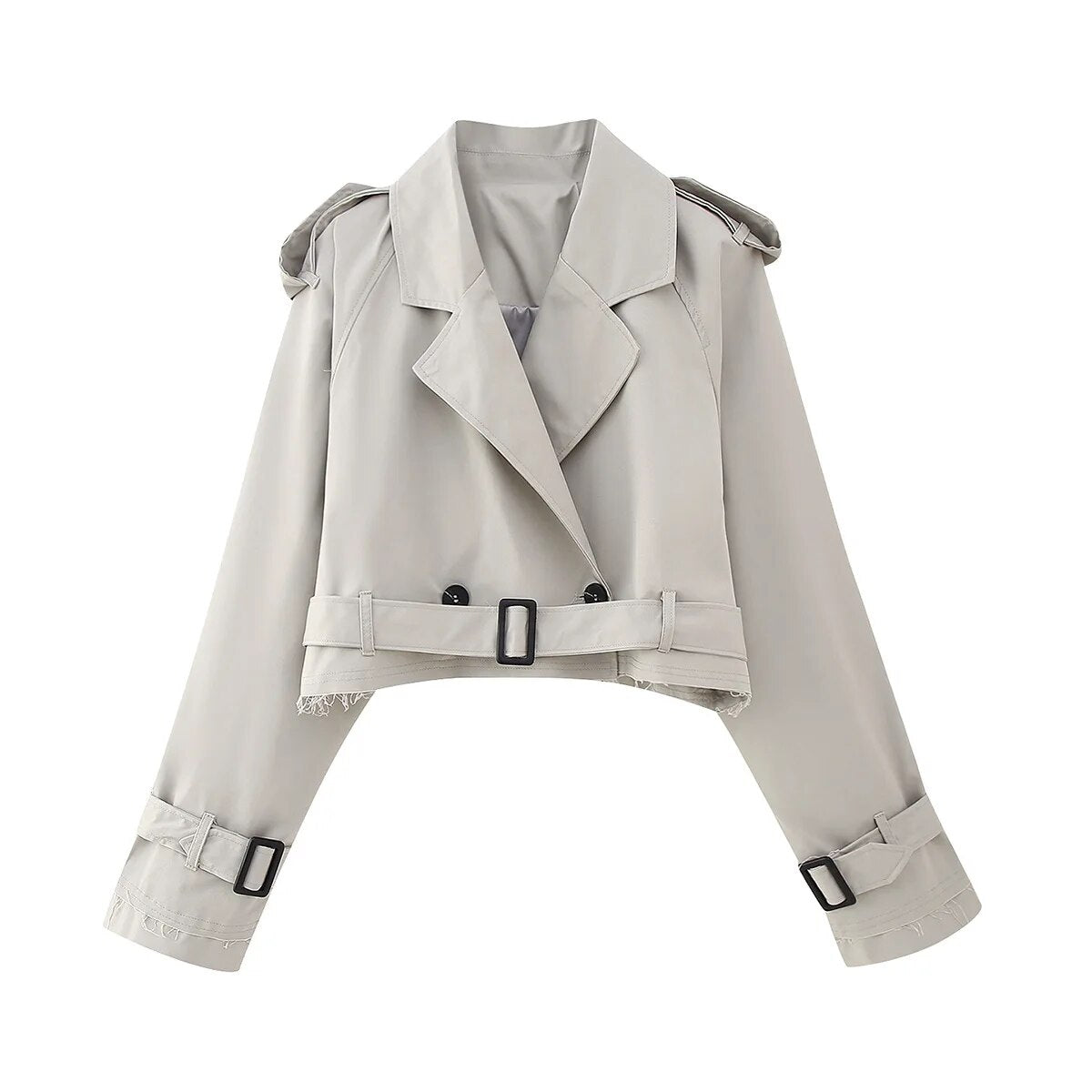 Klassieke Korte Trenchcoat Stijlvol Vintage Look - Mode Vibes