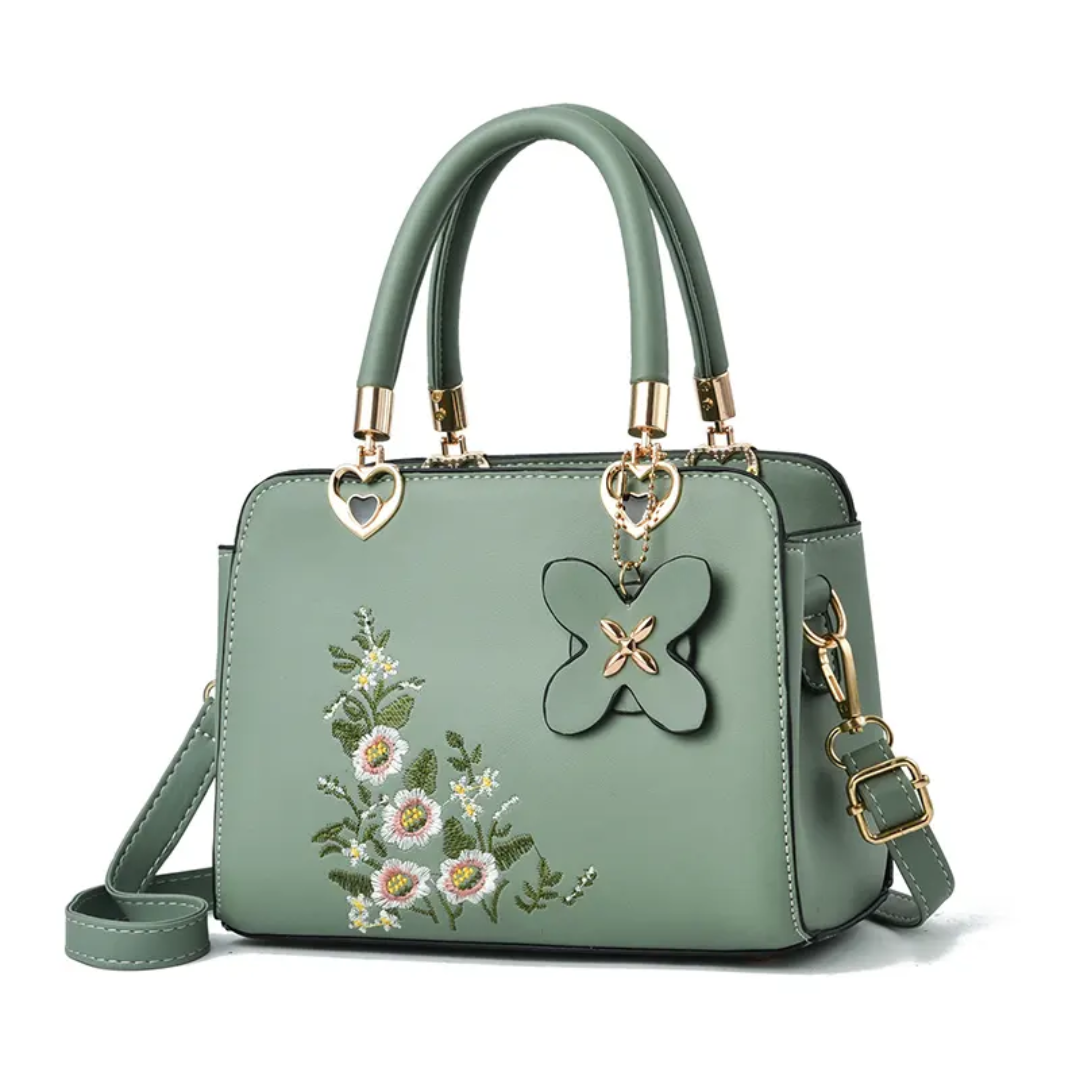 Kleine Crossbody Tas met Bloemen Borduursel - Mode Vibes