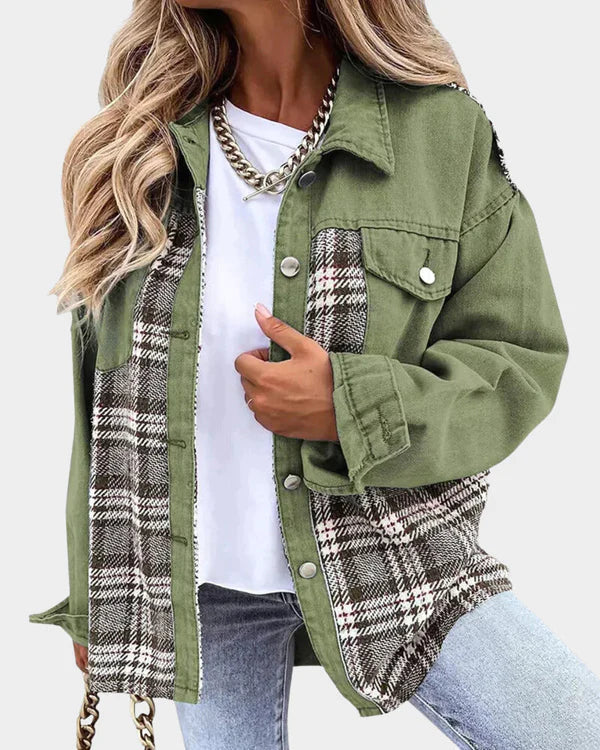 Geruite Jas Casual Chic voor Dames - Mode Vibes