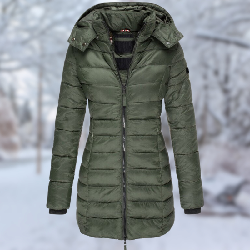 Stijlvolle Halflange Winterjas voor Dames – Elegant & Warm voor Koude Dagen