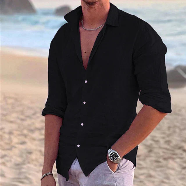 Variant image for Zander Camicia da Uomo - Lino e Cotone, Casual Estivo-25