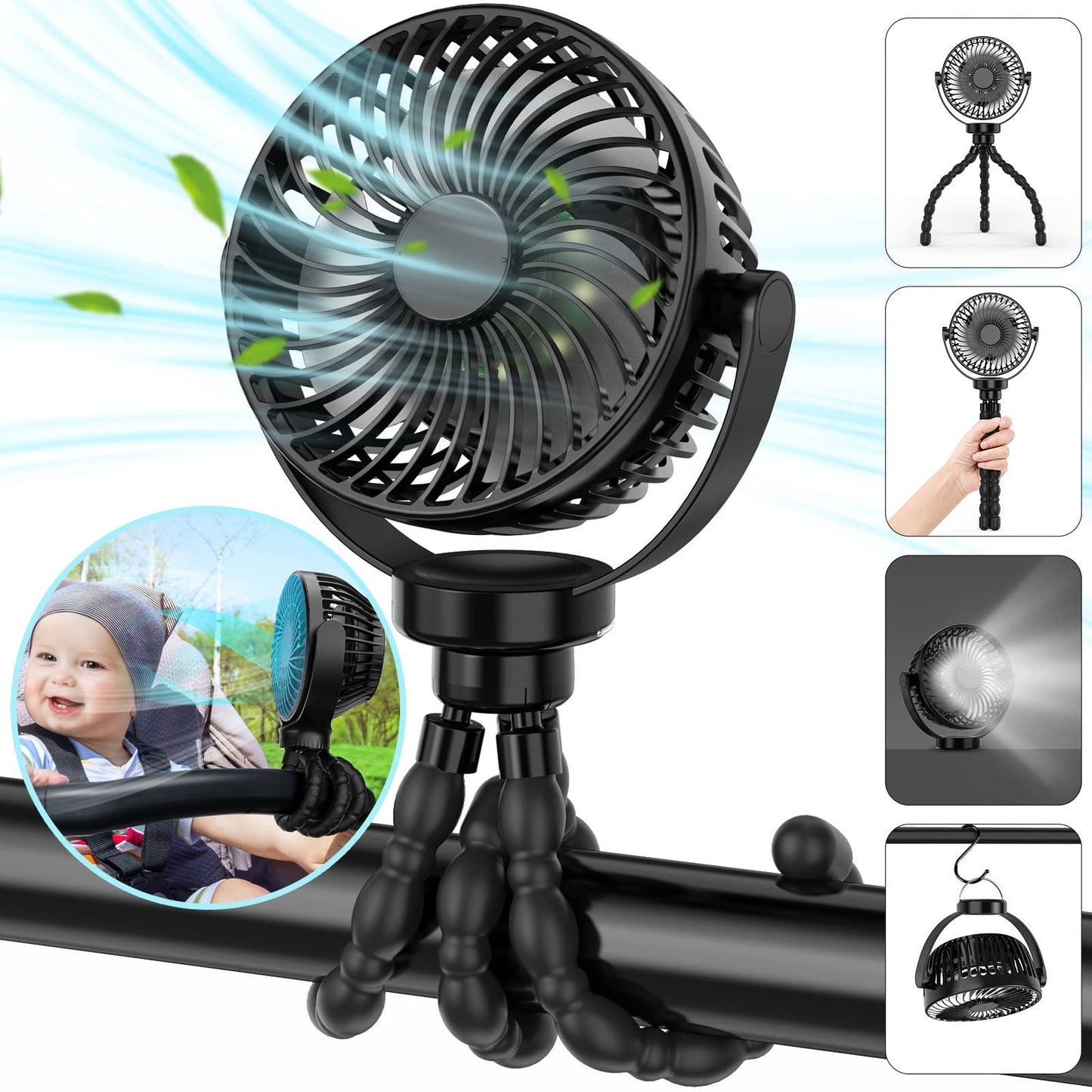 Kinderwagenventilator Draagbaar met Lange Accu Levensduur - Mode Vibes