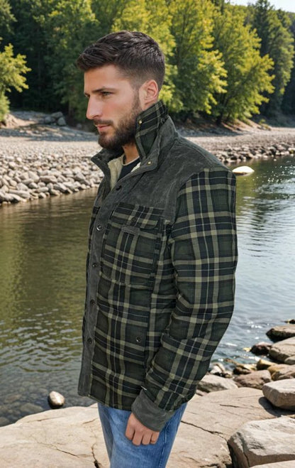 Herenjas met fleecevoering en ruitpatroon – Outdoorstijl