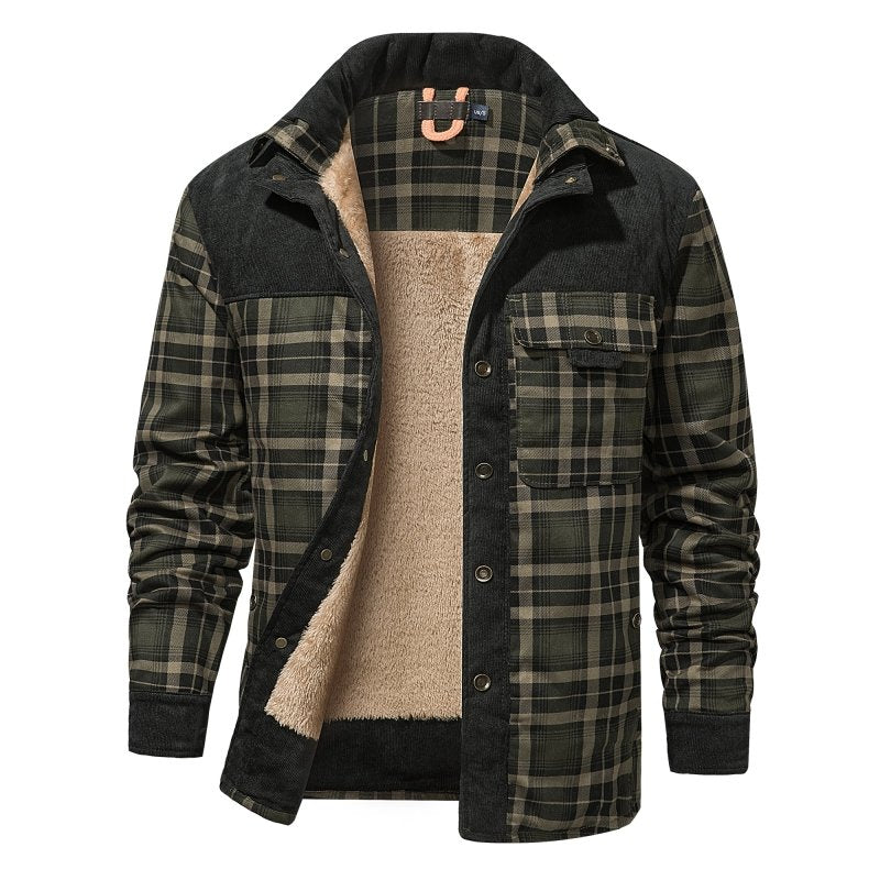 Herenjas met fleecevoering en ruitpatroon – Outdoorstijl