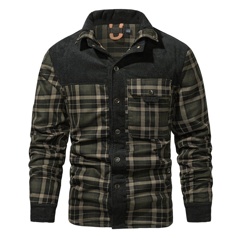 Herenjas met fleecevoering en ruitpatroon – Outdoorstijl
