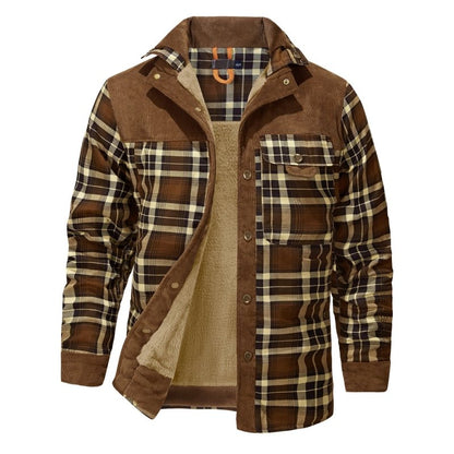Herenjas met fleecevoering en ruitpatroon – Outdoorstijl