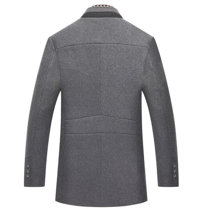 Luxe Herenjas met Afneembare Kraag in Wolmix