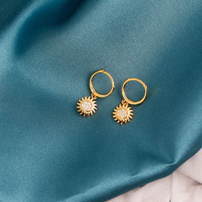 Zon Oorbellen voor Dames Gouden Stijlvol Design
