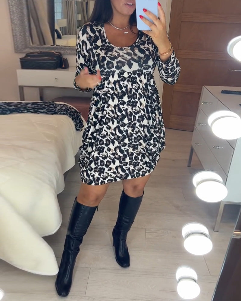 Luipaardprint Jurk Herfst Collectie - Mode Vibes
