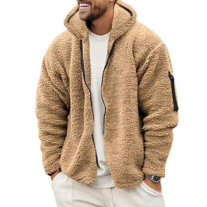 Hermy | Zachte fleecejack in de kleur Zwart voor heren in Lounge stijl ideaal voor de winter