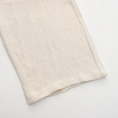 Hessel | Linnen slim fit pantalon in de kleur Beige voor heren in Beach stijl geschikt voor alle seizoenen.
