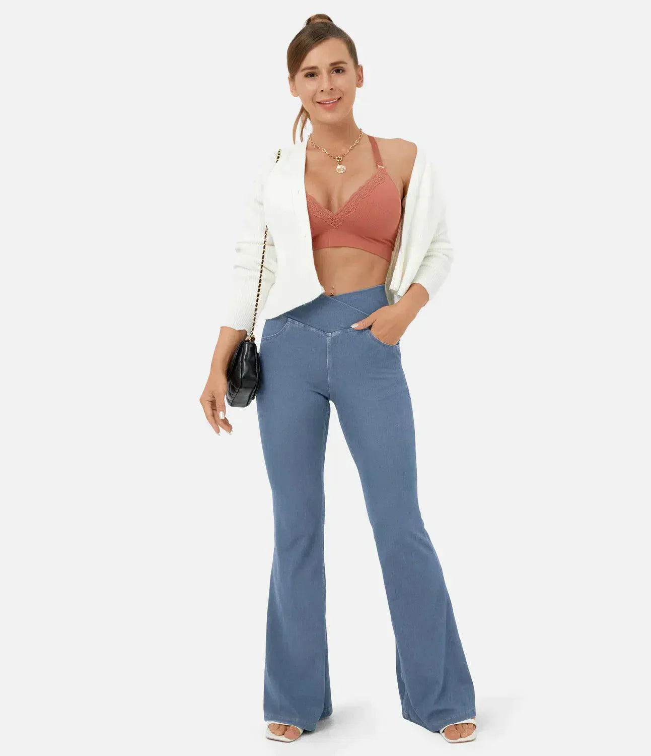 Hoge Taille Jeans voor Vrouwen Comfortabel Stevig