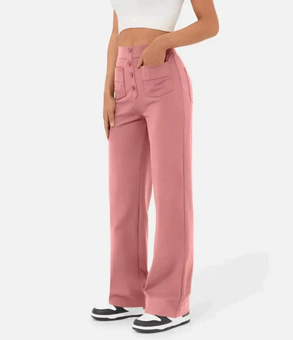 Fleur Elastische High Waisted Broek voor Flexibele Stijl