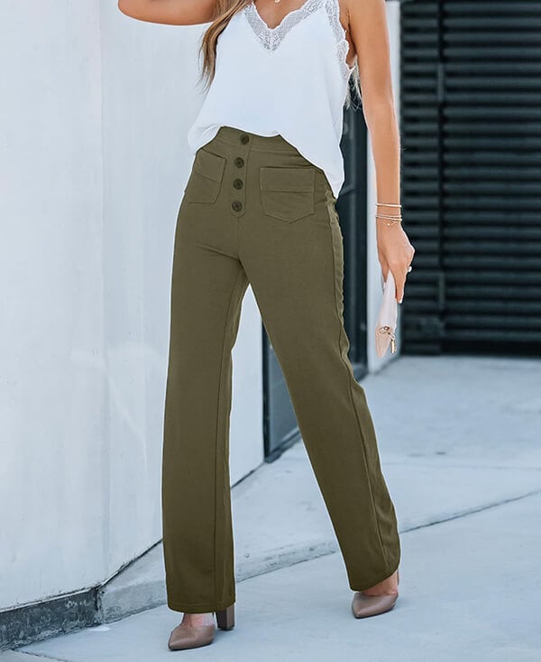 Fleur Elastische High Waisted Broek voor Flexibele Stijl