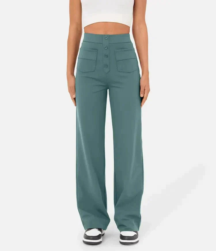 Fleur Elastische High Waisted Broek voor Flexibele Stijl