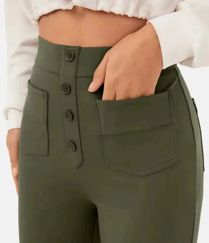 Fleur Elastische High Waisted Broek voor Flexibele Stijl
