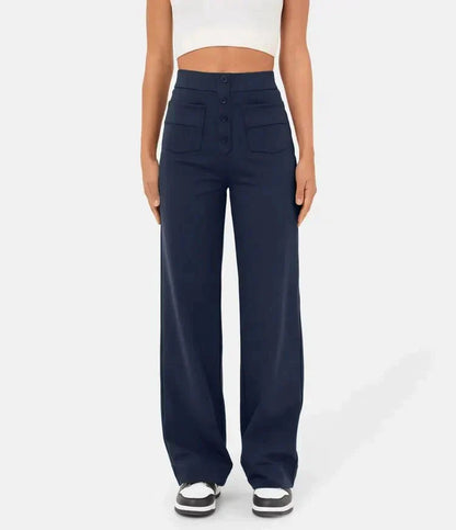 Fleur Elastische High Waisted Broek voor Flexibele Stijl