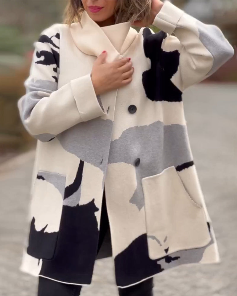 Jas Lange Mouwen Met Leuke Print Dames - Mode Vibes