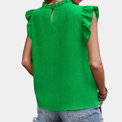 Groene Blouse voor Dames met Vrouwelijke Stijl