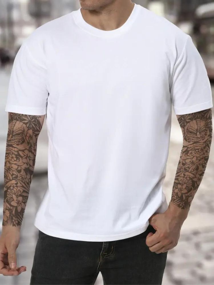 Hoge Hals T-Shirt voor Mannen Comfortabel - Mode Vibes