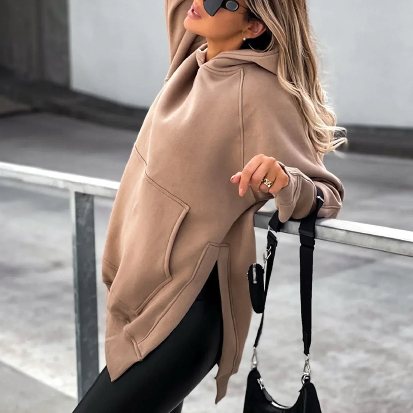Oversized Jurk met Capuchon Voor Vrouw Losse Pasvorm - Mode Vibes