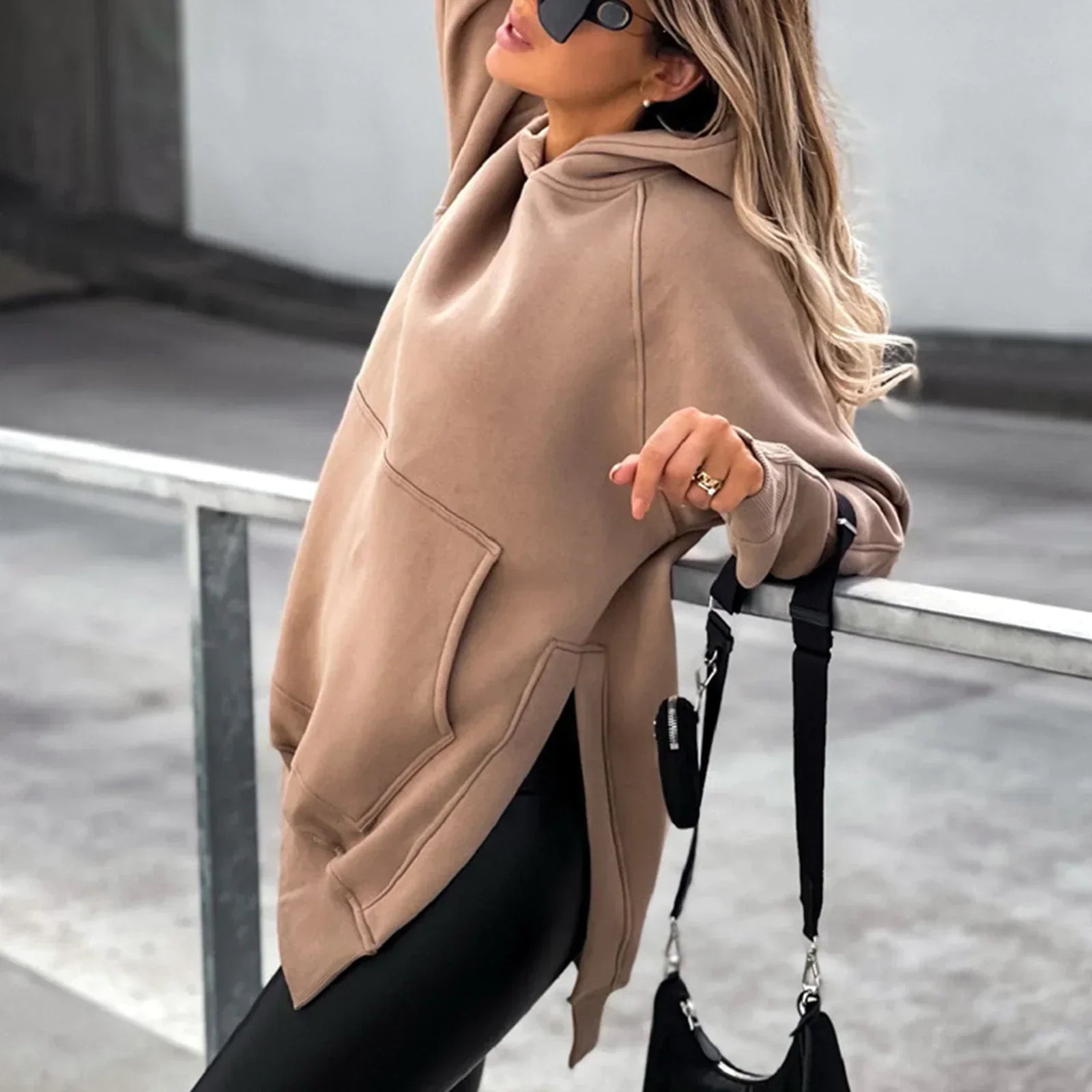 Oversized Jurk met Capuchon Voor Vrouw Losse Pasvorm - Mode Vibes