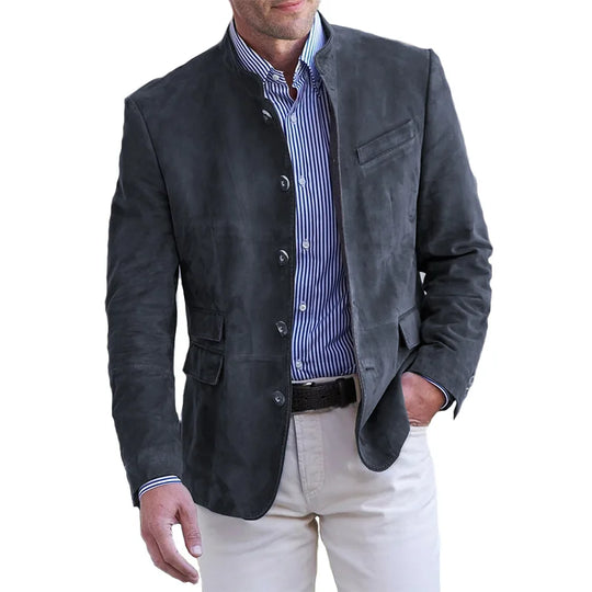 Suède Jack Stijlvol Herenjas Leren Look - Mode Vibes