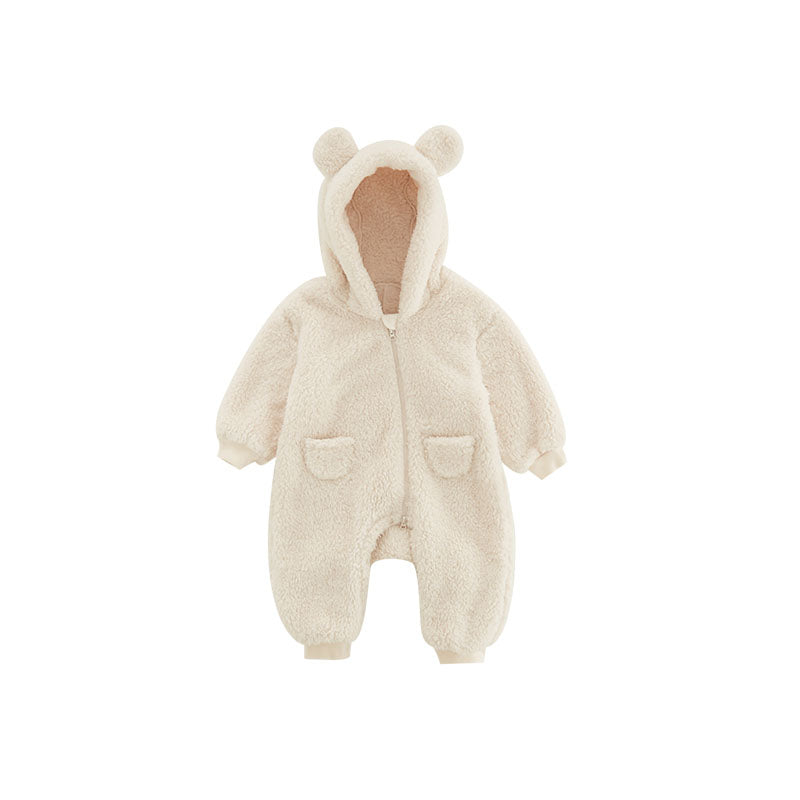 Baby Fleece Romper Dierenprint Zacht en Warm