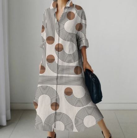 Dames Overhemdjurk Elegante Katoen Jurk