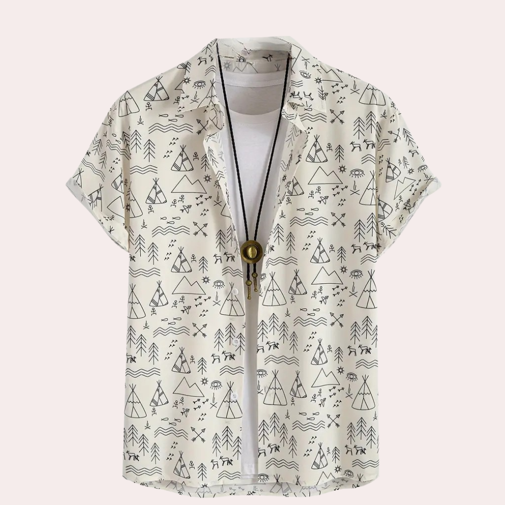 Mannen Overhemd met Leuke Print - Casual Stijl - Mode Vibes