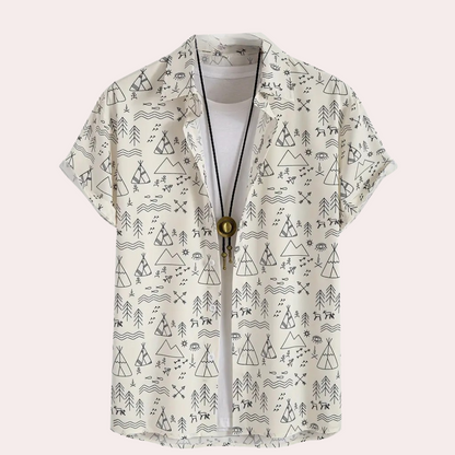 Mannen Overhemd met Leuke Print - Casual Stijl - Mode Vibes