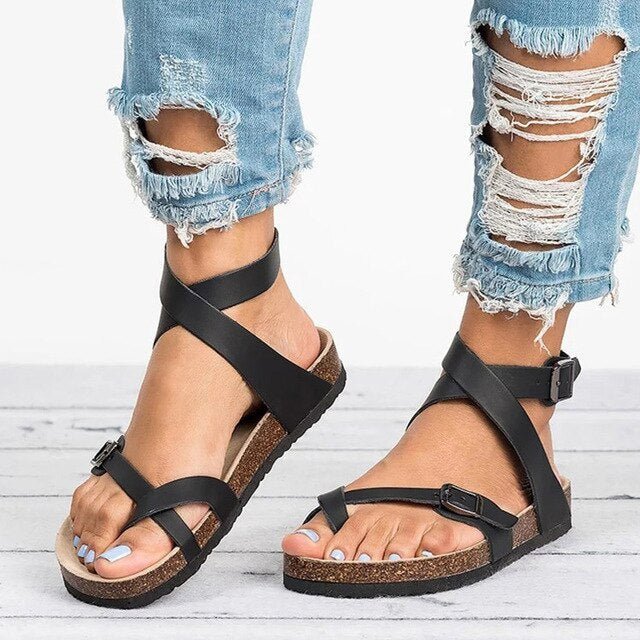 Dames Sandalen Premium Leer Selena - Mode Vibes