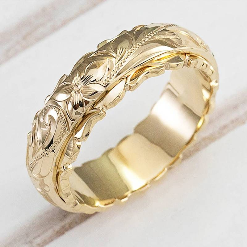 Gouden Bloemenring Vintage Stijl Floriana - Mode Vibes