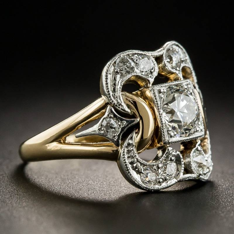 Gouden Zirkonia Ring Vintage Stijl Celestine - Mode Vibes