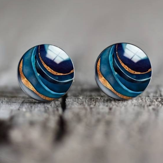 Blauwe Oorbellen Vintage Stijl Noor Inspiratie - Mode Vibes