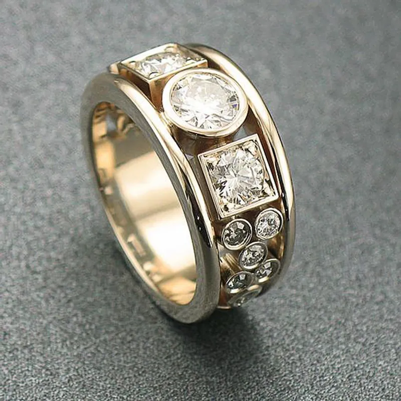 Gouden Zirkonia Ring Vintage Stijl Isolde - Mode Vibes