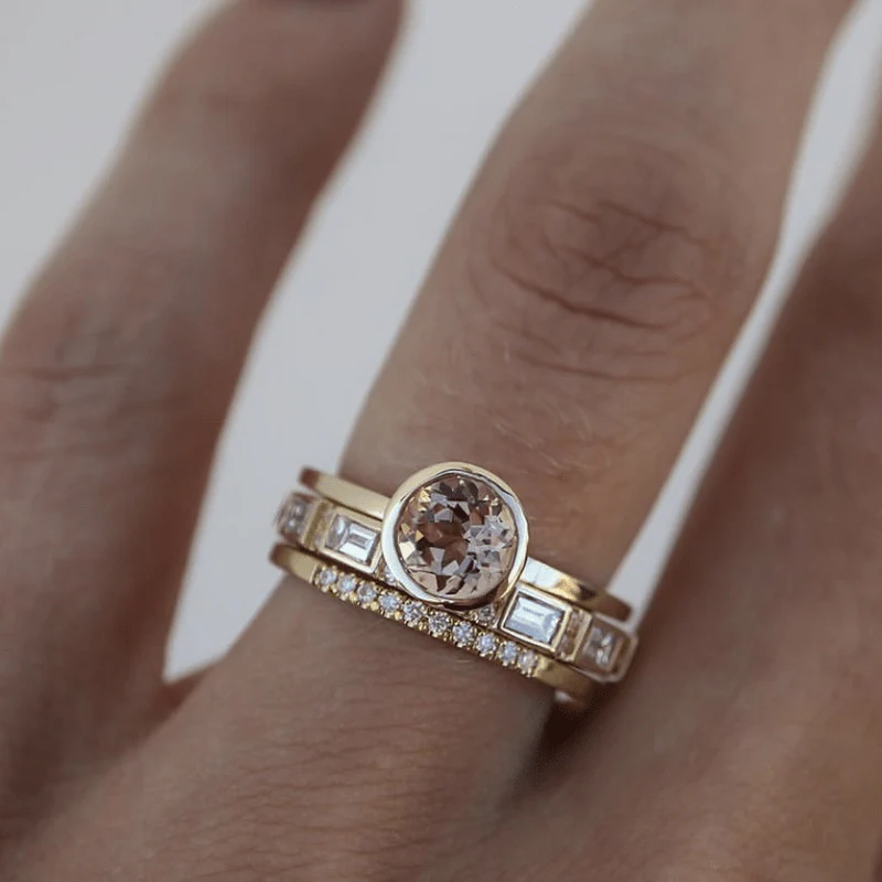 Gouden Ring met Kristallen Vintage Stijl Eliana - Mode Vibes