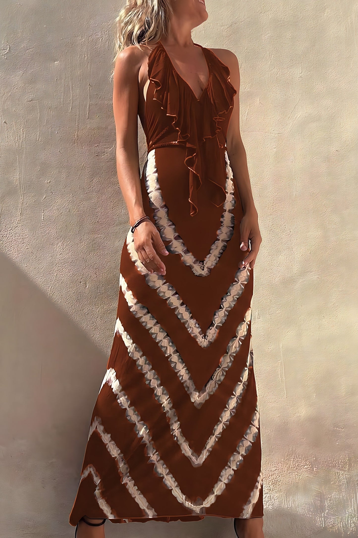 Belle&Luna Mouwloze Maxi Jurk