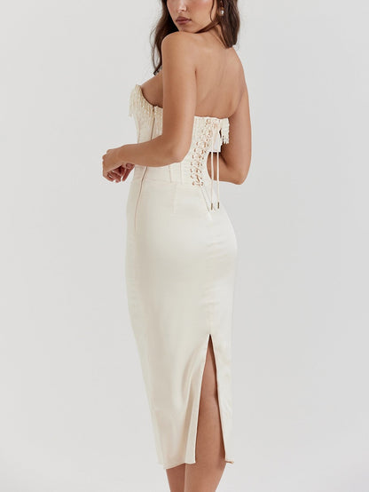 Dania | Abito midi senza spalline