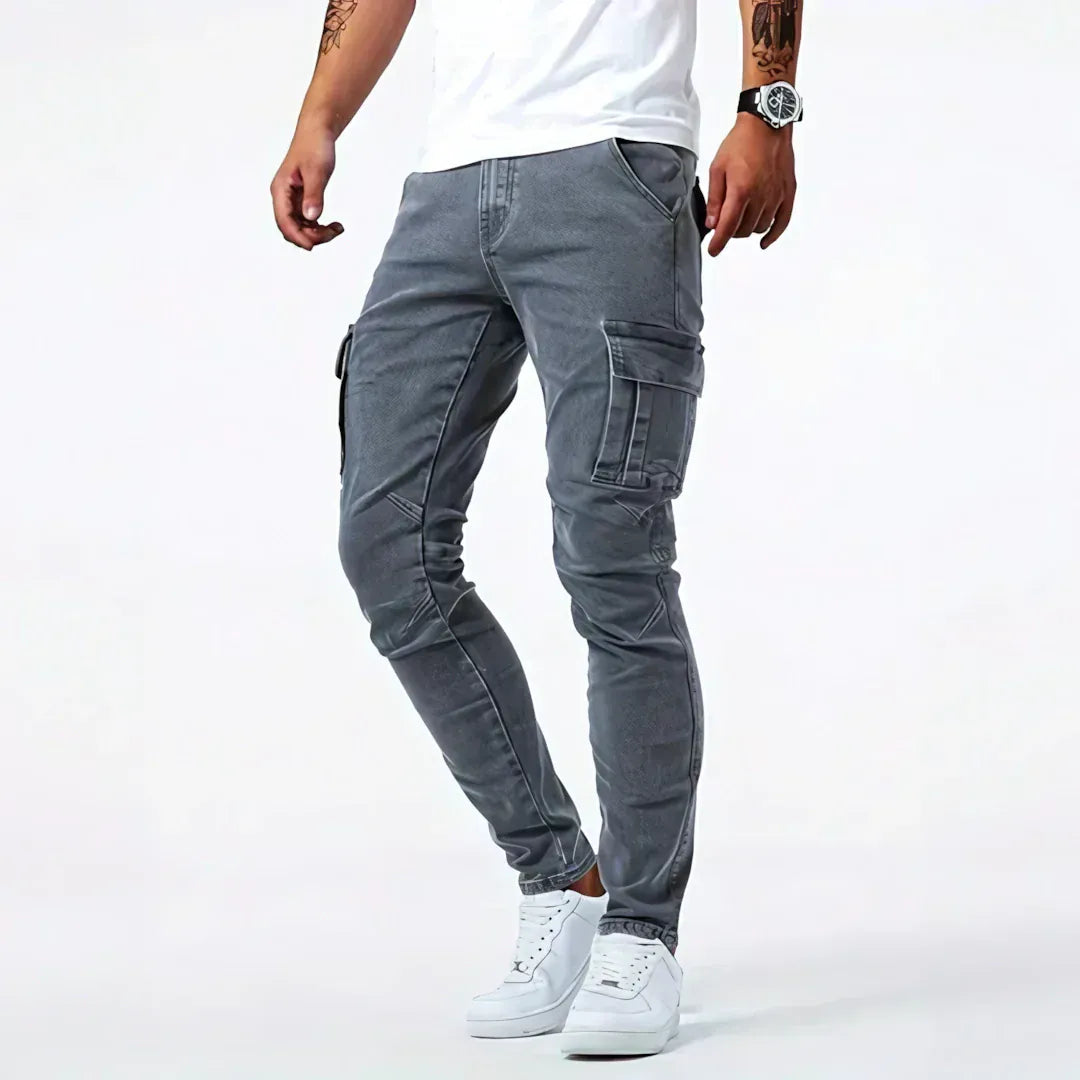 Heren Cargo Jeans Comfortabele Pasvorm Modern - Mode Vibes
