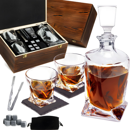 Whiskey Karaaf Set met 4 Glazen van Kristal Glas - Mode Vibes