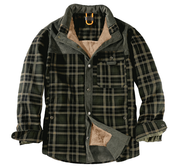 Heren Lumberjack Jas – Warm, Weerbestendig, Outdoorstijl in Rood, Groen of Blauw
